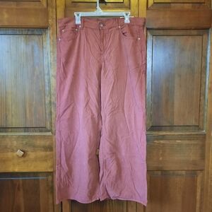 🛍NWT American Eagle Low-rise Skater Jean Old Rose corduroy wide leg pants 14/32